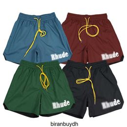 Florida Beach Shorts Solid Colour Fashion Brand Rhude Loose Casual Sports Quick Drying Shorts Embroidered Letters Mens and Womens Beach Pants