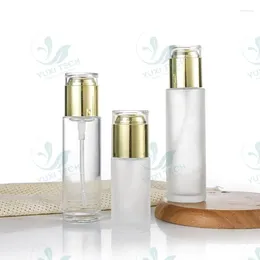 Storage Bottles YUXI Frosted Glass Liquid Spray Lotion Bottle 30ml 100ml Essence