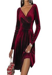 2022 Modest Short Velvet Party Dresses Long Sleeves Arabic Dubai Evening Dress Prom Cocktail Gowns 1920S Burgundy Black Blue8712577