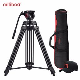 Monopods Miliboo Mtt601a Aluminum Heavy Duty Fluid Head Camera Tripod for Camcorder/dslr Stand Professional Video Tripod