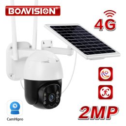 Cameras Solar camera 4G Sim Card HD 2MP Outdoor PIR Human Motion Detection Two Way Audio Wireless Rechargeable Battery Security camera