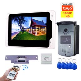 Intercom WIFI video intercom system wireless door bell tuya IP video door phone for home apartment touch screen RFID Card Remote Unlock