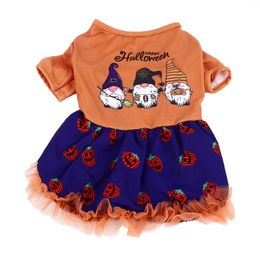 Dog Apparel Halloween Costume Dress Pumpkin Pattern Easy To Wear Stylish Stretch Comfortable Beautiful For Puppy