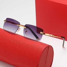 2024 Top designers 10% OFF Luxury Designer New Men's and Women's Sunglasses 20% Off Net red frameless simple fashion for men women elegant versatile optical glasses