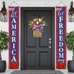 Decorative Flowers Ribbon Wreath American National Day Door Hanging Independence Basket Wall Home Front Window Suction Cups