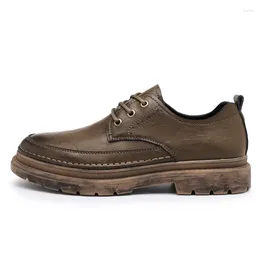 Casual Shoes 2024 Men's Leather Men Autumn High-end Fashion Manual Stitching Leisure