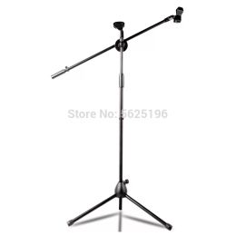 Monopods Adjustable Tripod Microphone Stand Floor Swing Boom Mic Stand with 2 microiphone clip holders for