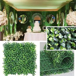 Decorative Flowers Artificial Plants Grass Wall Backdrop Wedding Boxwood Hedge Panels For Indoor/Outdoor Garden Decor Fence Greenery