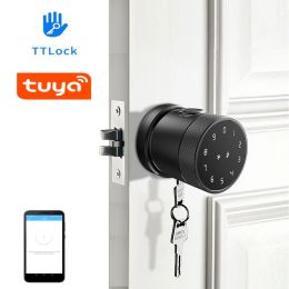 Lock TTLock Or Tuya APP Phone Remote Control Fingerprint Lock Password Code Number Card Lock With Key