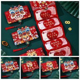 Gift Wrap Luck Money Bag Red Envelope 2024 Year Packet Dragon Pattern Bags Wishes DIY Packing HongBao Party Gifts