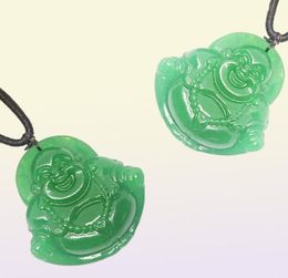 Natural Green Chalcedony Laughing Buddha Jade Pendant Necklace Jewellery Gift Gemstone Whole7015574