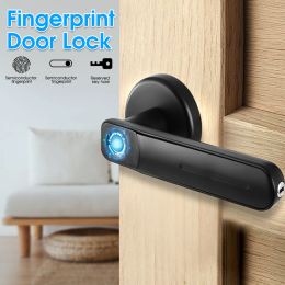 Lock 2023 NEW Electronic Smart Lock Dual Mode USB Rechargeable Fingerprint Door Lock Security Biometric Handle Lock for Apartment