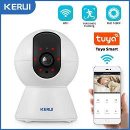 Gloves Kerui 1080p 3mp 5mp Tuya Smart Mini Wifi Ip Camera Indoor Wireless Security Home Cctv Surveillance Camera 2mp with Auto Tracking