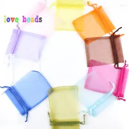 Jewellery Pouches 50pcs 7x9 9x12 10x15 13x18cm Gift Organza Bags Drawable Wedding Party Decoration Display Packaging