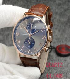 New Watch Rose Golden Case Chronograph Sports Battery Power Limited Watch Brown Dial Quartz Professional Wristwatch Folding clasp 3248024