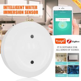 Detector ZigBee Tuya Water Sensor Long Battery Life Alarm Detector Smart Life APP Realtime Detection Smart Home Security Protection