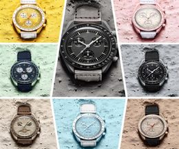 AAA Bioceramic Planet Moon Herren Watches Vollfunktions Quarz Chronograph Watch Mission für Mercury 42mm Nylon Luxury Watch Limited E9567762