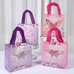 Gift Wrap 4pcs Butterfly Gifts Bag Nonwoven Fabric Favours Packaging Wedding Birthday Party Baby Shower Decoration Bags