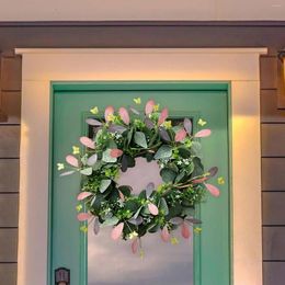 Decorative Flowers Green Eucalyptus Wreath Ornament Front Door Farmhouse Wreaths Greenery For Living Room Patio Wedding Porch Windows