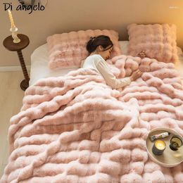 Blankets Soft Thickened Velvet Blanket Winter Bed Sheet Office Leisure Throw Double Layer Warm Cashmere Coral Bedding#/