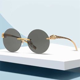 2024 10% OFF Luxury Designer New Men's and Women's Sunglasses 20% Off rimless round head paint legs personalized Fashion Glasses
