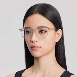 2024 New High Quality New luxury designer sunglasses The new g1230 men women's small myopia plain and versatile flat glasses frame anti blue ultra light