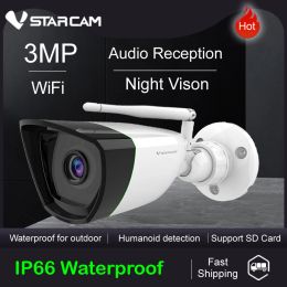 Cameras Vstarcam CS55 3MP 1296P Outdoor Bullet IP Camera Wifi Surveillance Security Camera IR Motion Alarm IP66 Waterproof CCTV Camera