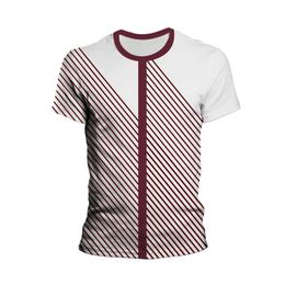 Summer 3D Mens Short sleeved Striped Tshirt 240403