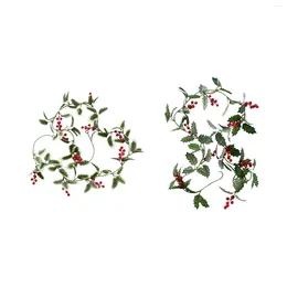 Decorative Flowers Artificial Christmas Vine Garland 2M DIY Rattan For Festival