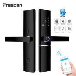 Lock FREECAN Security Smart Gate Door Lock WiFi Fingerprint Door Lock with Bluetooth TTLock App RFID Card Passcode unlocking