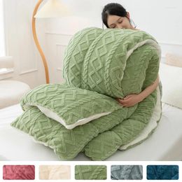 Blankets Thick Winter Blanket Taff Double Side Flannel Throw For Bed Comfortable Warm Bedspread Comforter Cover Home