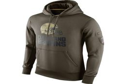 Sweatshirt Browns Olive Salute to Service Ko Performance American Football Hoodie2371220