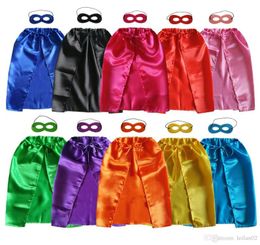 20 inch plain superhero cape mask costumes single layer laceup 10 colors option for kids of 14 years superhero cosplay Hallowee6368314