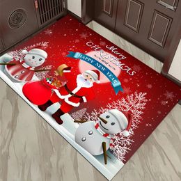 Carpets Christmas Floor Mat Red Festive Decoration Non Slip Foot Mats For Entering Households Door