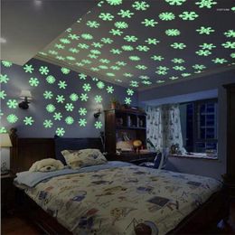 Window Stickers 100 Pcs Luminous Fluorescent Star Wall Plastic Self-adhesive Children's Room Decoration