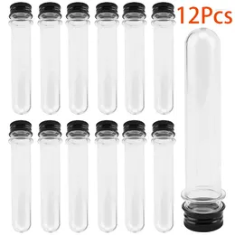 Storage Bottles 12Pcs Test Tubes For Plants Gumball Tube S Glasses With Lids 40ml Bath Salt Collection Caps