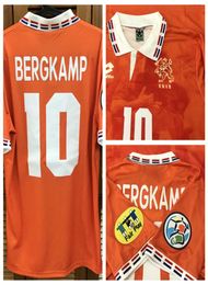 HOL 9698 eurocup vintage classic Home Shirt Jersey Short Sleeves Bergkamp Cruyff Kluivert Custom Name Number Patches Sponsor3125230