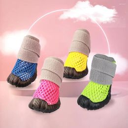 Dog Apparel 4Pcs Pretty Rain Boots Super Soft Pet Foot Cover Hollow Out Protector Small Dogs Cat Shoes