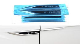 4Pcslot For VW TROC TROC 2018 2019 Chrome Side Fender Door Wing Emblem Badge Sticker8997973