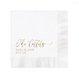 Party Supplies Personalised Wedding Napkins Custom Beverage Cocktail Cake Dessert Appetisers Bar Printed Napkin Luncheon Dinner