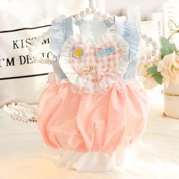 Dog Apparel Clothes Spring And Summer Thin Cat Princess Dress Bud Pumpkin Love Skirt Small Teddy Pet