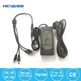 Accessories Dc 12v 5a 4 Port Cctv Camera Ac Adapter Power Supply Box for Cctv Video Camera Uk Au Eu Us Plug Adapter Charger Outdoor Splitter