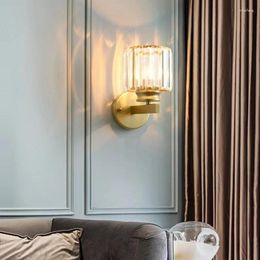 Wall Lamp IWP Modern Crystal Gold Black Luxury LED Sconce Interior Stair Light For Living Room Bedroom Corridor El