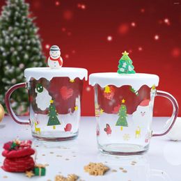 Mugs Christmas Mug With Lid Creative 3D Snowman Santa Claus Xmas Tree Decoration Cups Coffee Milk Home Gift Glasses