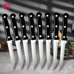 Dinnerware Sets Steak Knives Set Cutlery 6/8 Pcs Full Tang Stainless Steel Sharp Serrated Dinner Dishwasher Safe For Bread