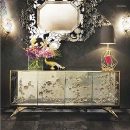 Kitchen Storage 177x90x50CM High Quality Brass Plywood Painting Table Luxury Sideboard Cabinet Long For Household El
