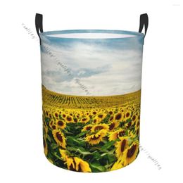 Laundry Bags Bathroom Organizer Field Of Sunflowers By Summertime Folding Hamper Basket Laundri Bag For Clothes Home Storage