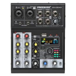 Equipment Free Audio Mixer 4 Channel Sound Table 88 Dsp Effect Mixing Console with Bluetooth Usb Record Play for Karaoke Agas04ab