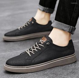 Casual Shoes Spring Autumn Genuine Leather Men's Lace Up Oxford Outdoor Jogging Office Dress Large Size 38-45