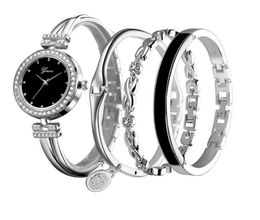 Selling Luxury 4 Pieces Sets Womens Watch Diamond Fashion Quartz Watches Delicate Lady Wristwatches Bracelets GINAVE Brand8387355